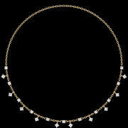 Round Drop Spaced Out Diamond Necklace
