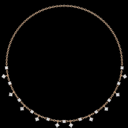 Round Drop Spaced Out Diamond Necklace
