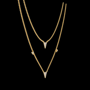 Triangle-Shaped Diamond Layered Necklace