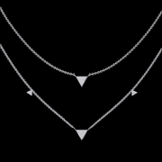 Triangle-Shaped Diamond Layered Necklace