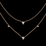 Triangle-Shaped Diamond Layered Necklace