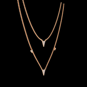 Triangle-Shaped Diamond Layered Necklace