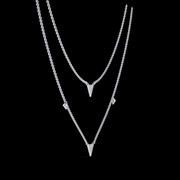 Triangle-Shaped Diamond Layered Necklace